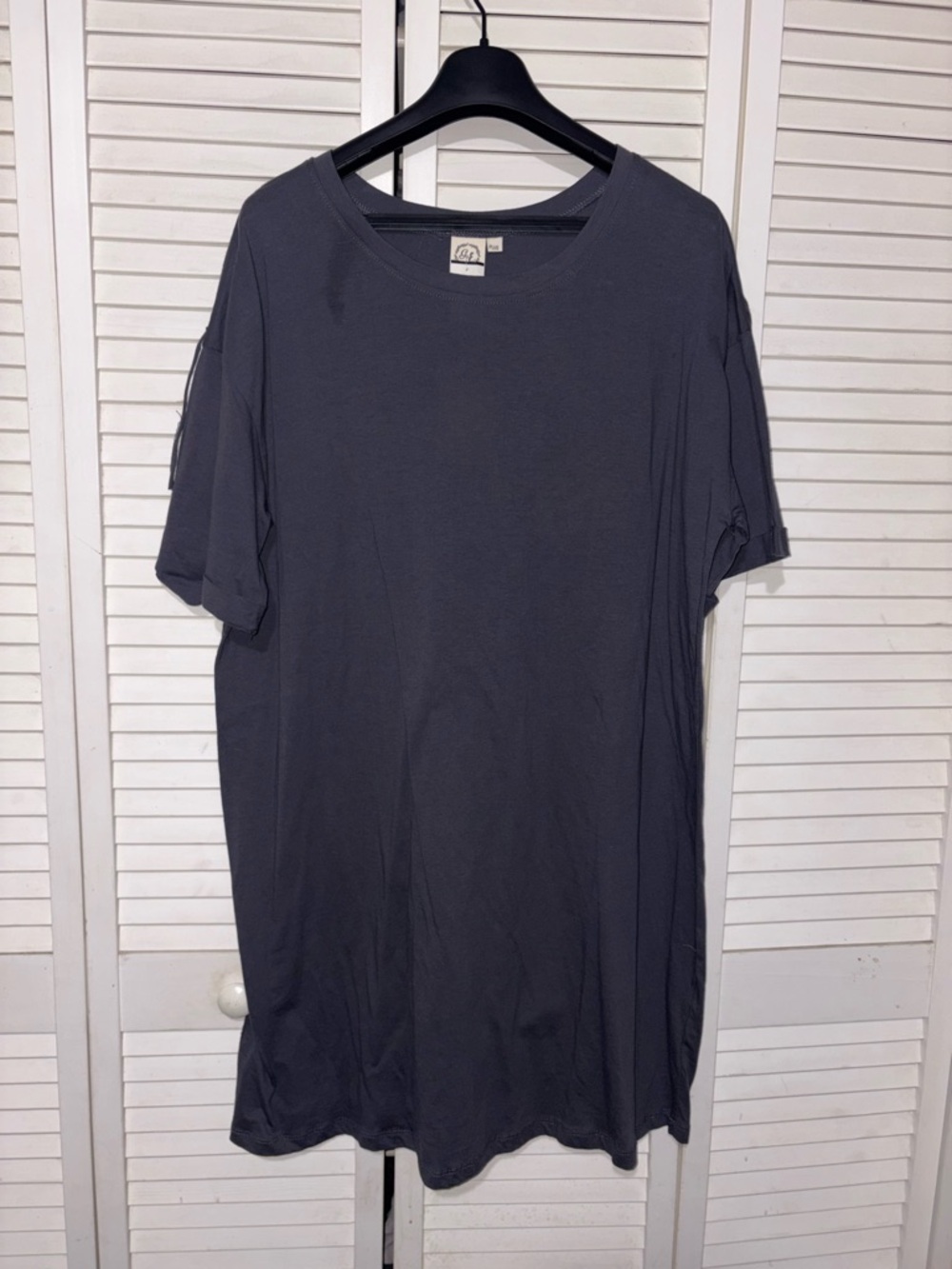 Charcoal Short-Sleeve Tee Dress western Grace and Emma